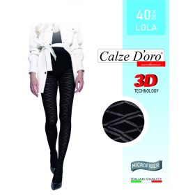 LOLA 40 den mintás harisnya, nero 2