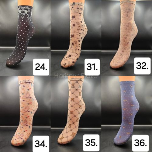 Mintás bokazokni több mintával, kérjük válasza ki a mintát megrendeléskor