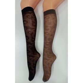 SALMA mintás térdzokni, nero