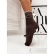 MILENA női zokni 63, lurex csíkos, capuccino 37-41
