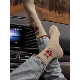 MILENA női zokni 75, maci, beige, 37-41