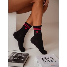 MILENA női zokni 88, szivecskés, nero 37-41