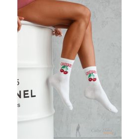 MILENA női zokni 103, cherries, white 37-41