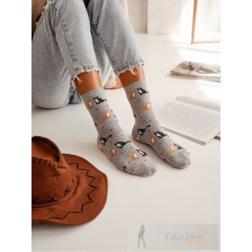 MILENA női zokni 126, cicás, melange 37-41