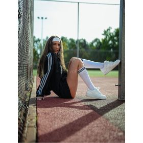 MILENA női térdz. 84, csíkos, white 37-41