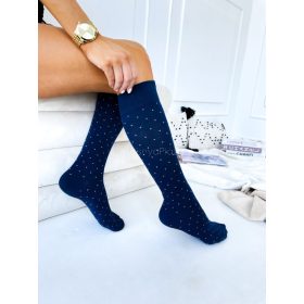 MILENA női térdz. 82, pöttyös, blue 37-41