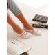 MILENA női titokzokni. 17, szivecskés, white/pink, 39-41