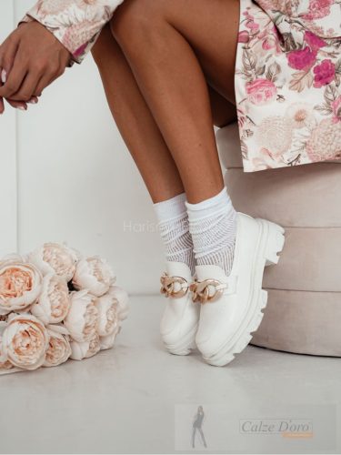 MILENA női zokni 110, mintás, white 37-41