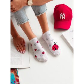 MILENA női bokaz. 05, katicás, white, 37-41