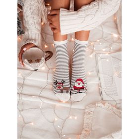 MILENA női zokni 57, csíkos, ecru, 37-41